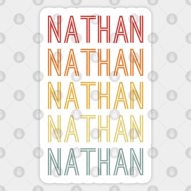 Nathan Name Vintage Retro Gift For Nathan Sticker by CoolDesignsDz